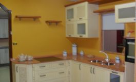 Cocina en ROBLE,  Acabado Blanco glaseado