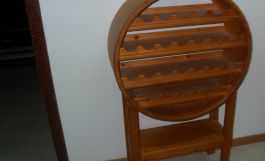 Botellero Circular en madera Abeto-1539